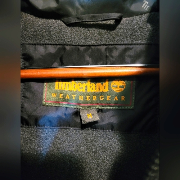 Timberland | Vtg Men's Weathergear Oversized Black Parka Coat | Black Fur - Picture 14 of 16